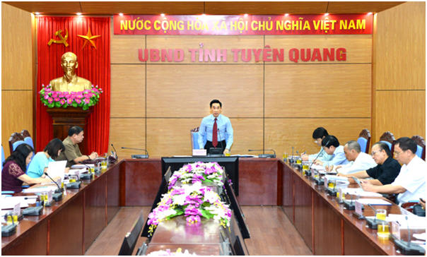 Đồng chí Nguyễn Hải Anh, Tỉnh ủy viên, Phó Chủ tịch UBND tỉnh chủ trì cuộc họp.